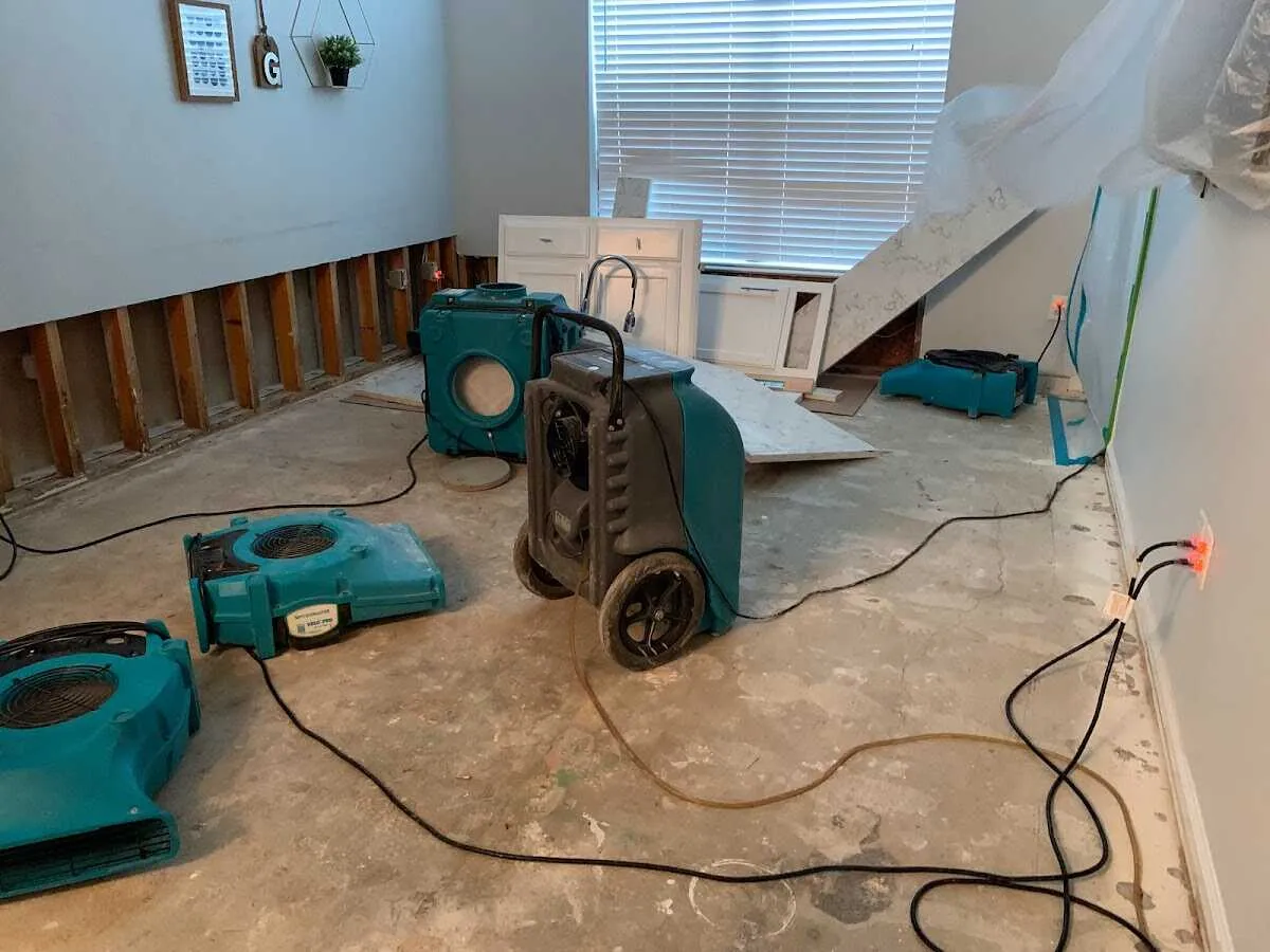 Dehumidifier in flood-cut room for Water Extraction & Removal in Muscatine